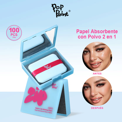 Papel absorbente para matificar y fijar, 100 unidades