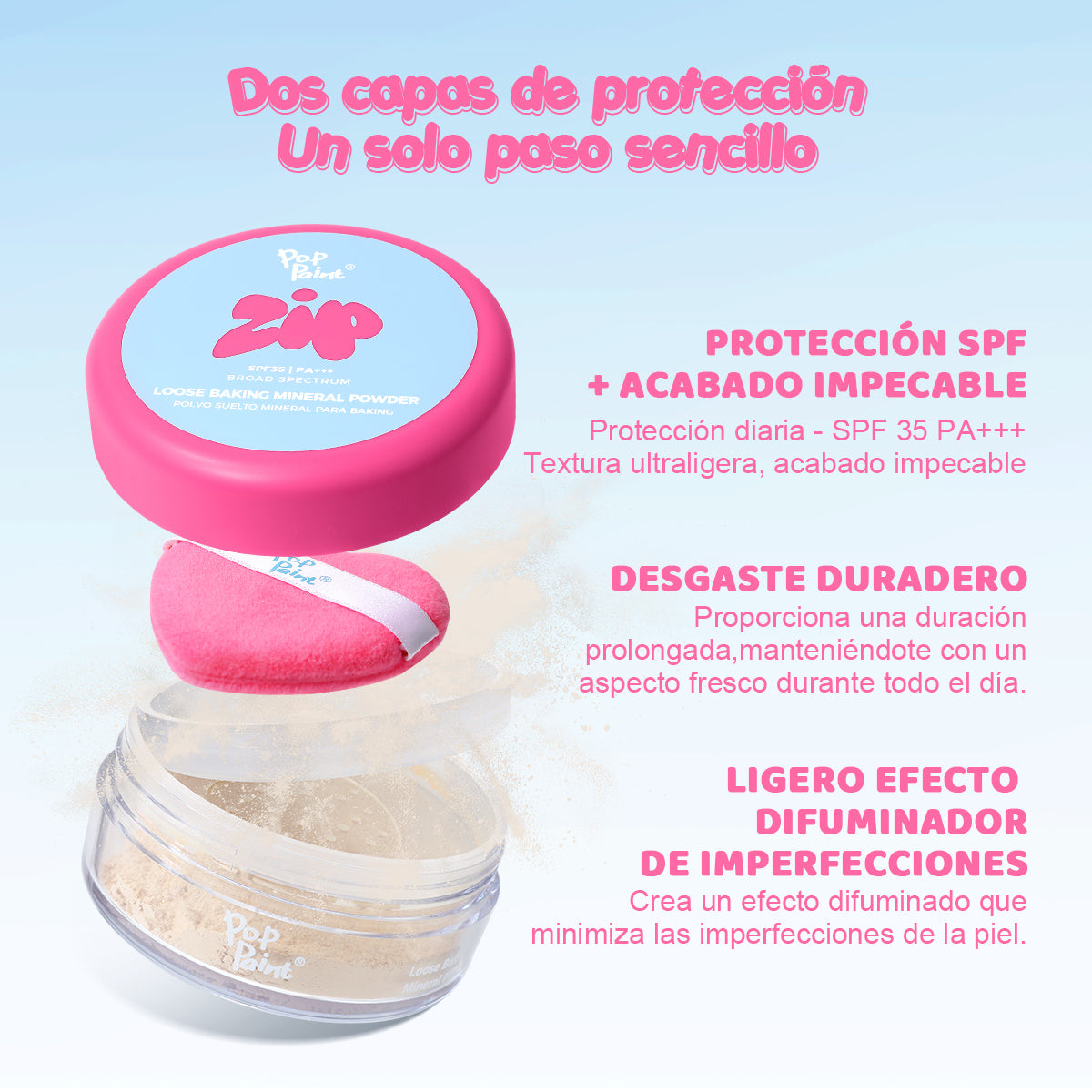 Polvo mineral suelto sellador | SPF 35 PA+++ - Polvo fijador con control de grasa