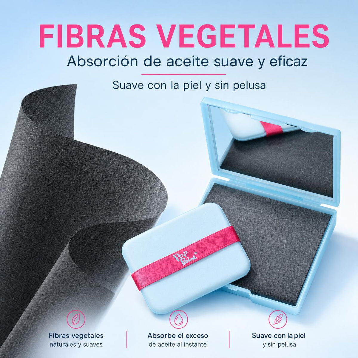 Papel absorbente para matificar y fijar, 100 unidades