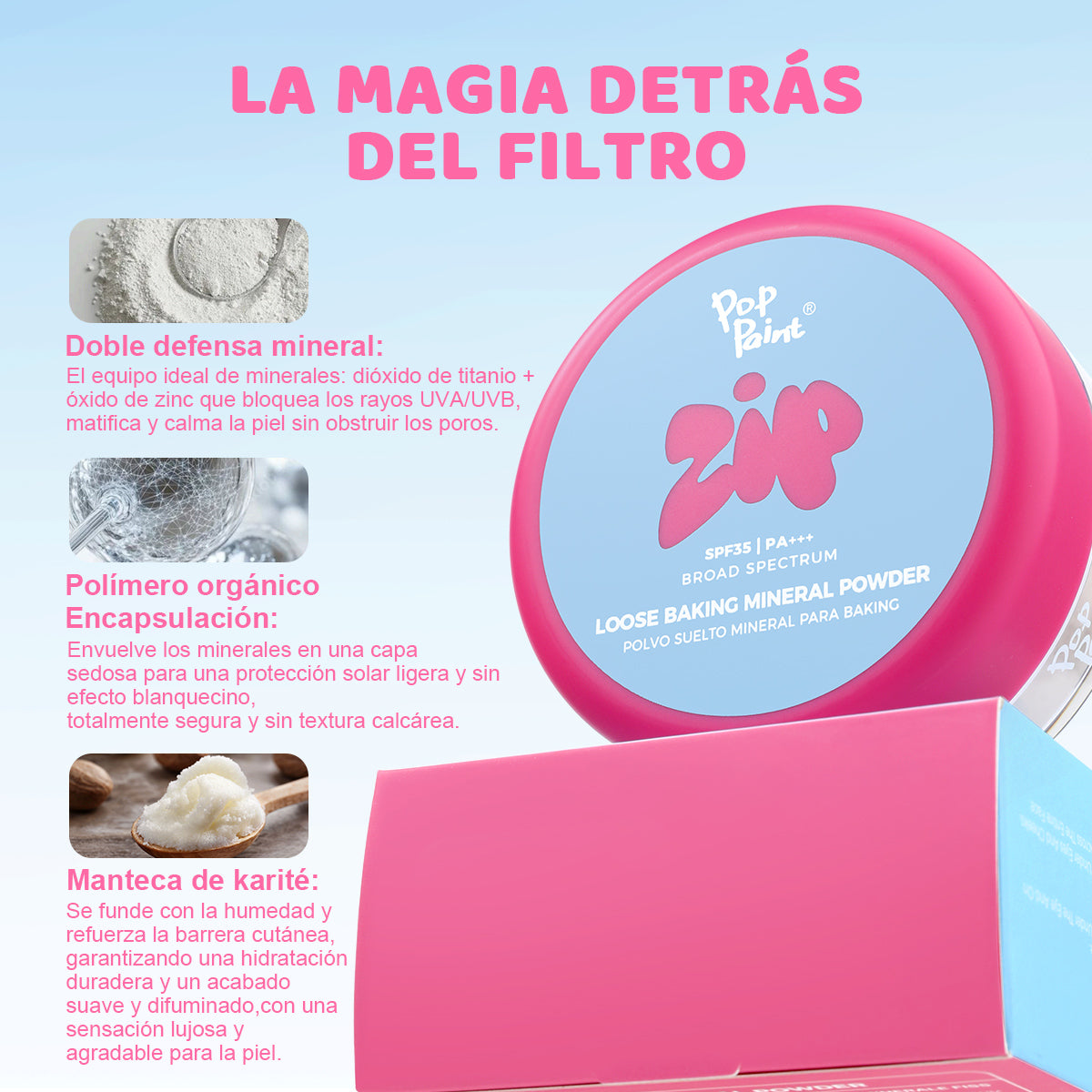 Polvo mineral suelto sellador | SPF 35 PA+++ - Polvo fijador con control de grasa