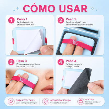 Papel absorbente para matificar y fijar, 100 unidades