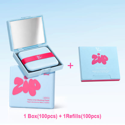 Papel absorbente 2 en 1 con polvo | Kit de retoque portátil